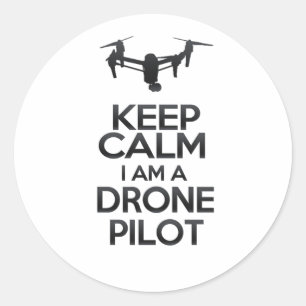 Keep Calm I Drone Pilot Am Runder Aufkleber