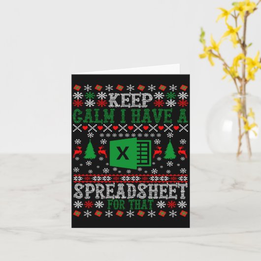 Keep Calm I Have A Spreadsheet For That Christmas Karte (Gelbe Blume)