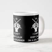 Keep calm I'm a drummer, can't keep calm Jumbo-Tasse (Vorderseite Rechts)