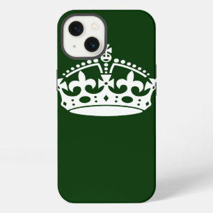 Keep Calm Kronensymbol auf Waldgrün iPhone Hülle