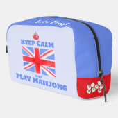 Keep Calm Mahjong Union Jack Brit Flag Tile Bag Waschbeutel (Rechte Ecke)