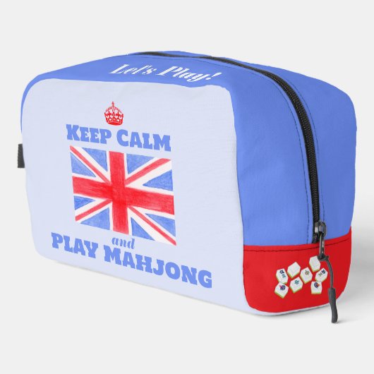 Keep Calm Mahjong Union Jack Brit Flag Tile Bag Waschbeutel (Rechte Ecke)