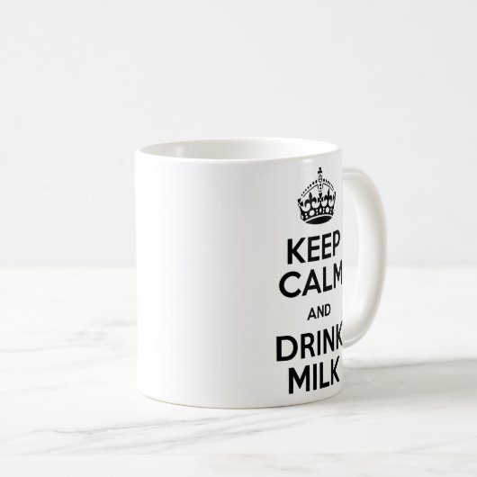 Keep Calm Milk zerteilt Kaffeetasse (VorderseiteRechts)