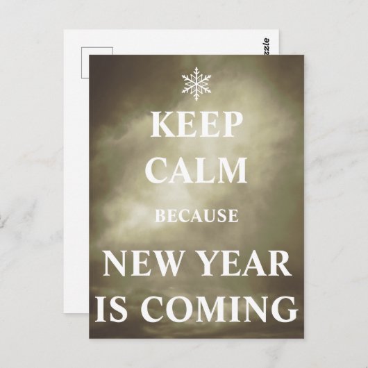 Keep calm new year is coming postkarte (Vorne/Hinten)