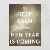 Keep calm new year is coming postkarte (Vorderseite)