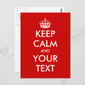 Keep calm postcard template | Customizable design Postkarte (Vorne/Hinten)