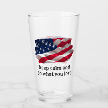 keep calm quote and vibrant american flag
