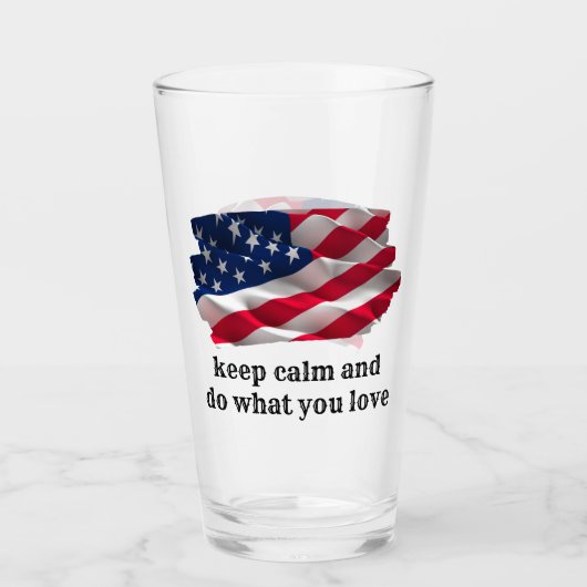 keep calm quote and vibrant american flag glas (Vorderseite)