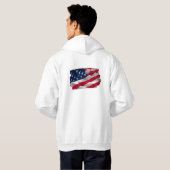 keep calm quote and vibrant american flag hoodie (Schwarz voll)