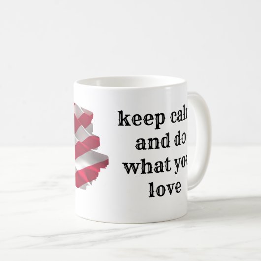 keep calm quote and vibrant american flag kaffeetasse (VorderseiteRechts)