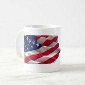 keep calm quote and vibrant american flag kaffeetasse (Vorderseite Links)