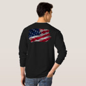 keep calm quote and vibrant american flag T-Shirt (Schwarz voll)