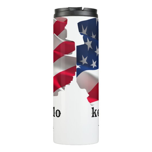 keep calm quote and vibrant american flag thermosbecher (Rückseite)