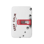 'Keep Calm' Red Phone Booth customizable Badematte (Vorderseite Vertikal)