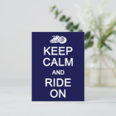 Keep Calm & Ride On postcard, customize Postkarte (Stehend Vorderseite)