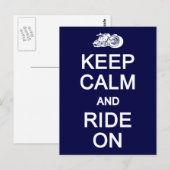 Keep Calm & Ride On postcard, customize Postkarte (Vorne/Hinten)