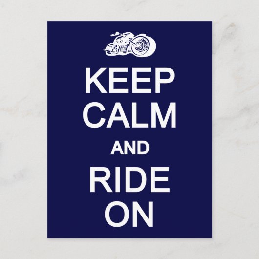 Keep Calm & Ride On postcard, customize Postkarte (Vorderseite)