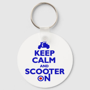Keep Calm Scooter On (Blau) Schlüsselanhänger