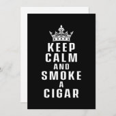 Keep Calm Smoke Cigar Smoker Humidor Cutter Gift Einladung (Vorne/Hinten)