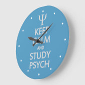 Keep Calm & Study Psych custom wall clock Große Wanduhr (Winkel)