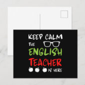 Keep Calm Teaching School Gift Postkarte (Vorne/Hinten)