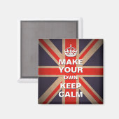 Keep Calm Vorlage - Vintage Union Jack Magnet (Vorderseite/Rückseite)