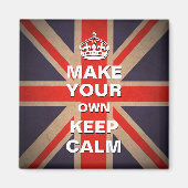 Keep Calm Vorlage - Vintage Union Jack Magnet (Vorne)