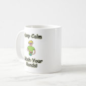 Keep Calm Wash Your Hands Kaffeetasse (Vorderseite Links)