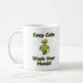 Keep Calm Wash Your Hands Kaffeetasse (Links)
