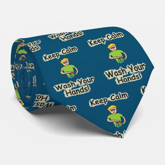 Keep Calm Wash Your Hands Krawatte (Gerollt)