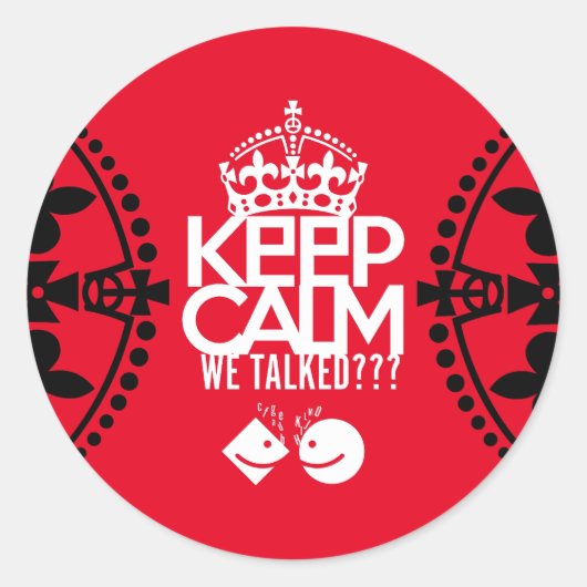 KEEP CALM WE TALKED? HABLAMOS?? BY MASANSER RUNDER AUFKLEBER (Vorderseite)