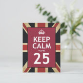 Keep Calm You’re 25 Postkarte (Stehend Vorderseite)