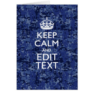 Keep Calm Your Text on Blue Digital Tarnung