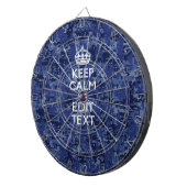 Keep Calm Your Text on Blue Digital Tarnung Dartscheibe (Vorderseite rechts)