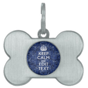 Keep Calm Your Text on Blue Digital Tarnung Tiermarke