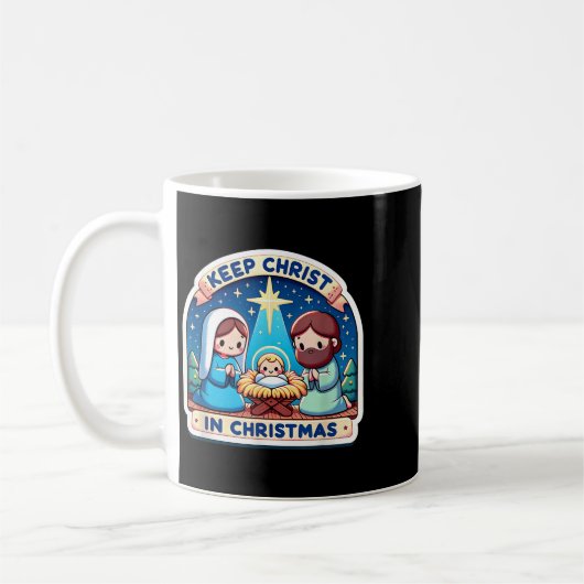 Keep Christ In Christmas Nativity Scene Manger Jes Kaffeetasse (Links)