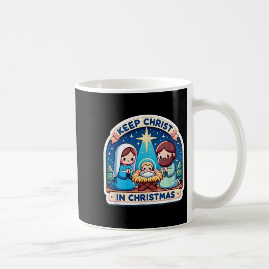 Keep Christ In Christmas Nativity Scene Manger Jes Kaffeetasse (Rechts)