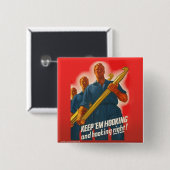 Keep 'em Hooking - Knopf Button (Vorne & Hinten)