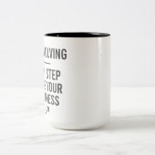 Keep Evolving Motivation Zweifarbige Tasse (Mittel)