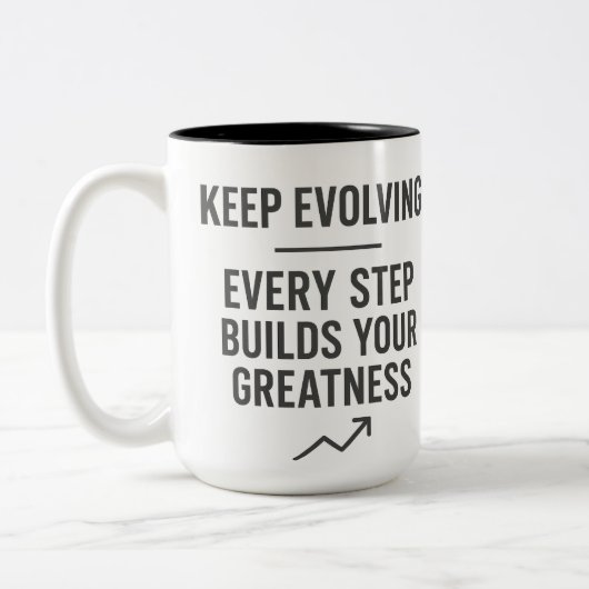 Keep Evolving Motivation Zweifarbige Tasse (Links)