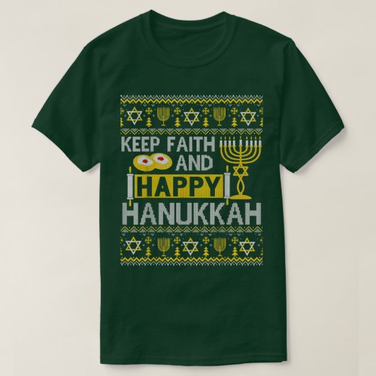 Keep Faith and Happy Hanukkah by Artify Ugly Sweat T-Shirt (Design vorne)