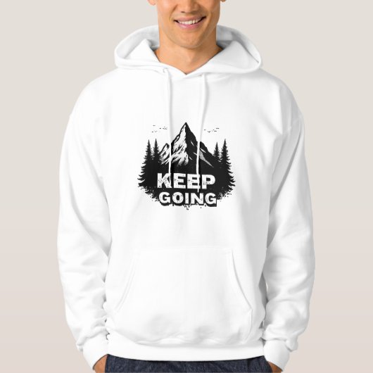 Keep Going Hoodie – Minimale Motivations-Typografi (Vorderseite)