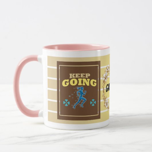 Keep Going – Personalized Motivational Floral Mug  Tasse (Links)