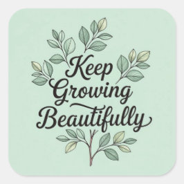 Keep growing beautifully quadratischer aufkleber