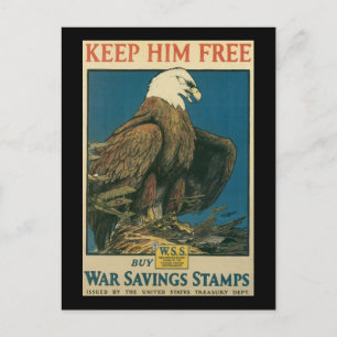 Keep Him Free Zweiter Weltkrieg Postkarte