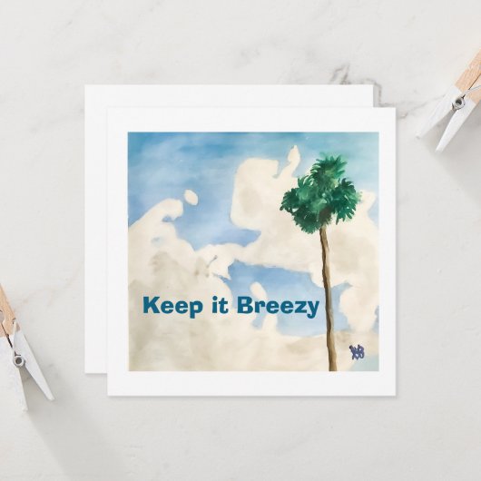 Keep it Breezy Karte (Vorderseite/Rückseite Beispiel)