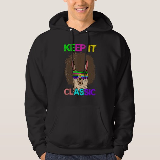 Keep It Classic Alpaca 80's 90's Llama Hoodie (Vorderseite)