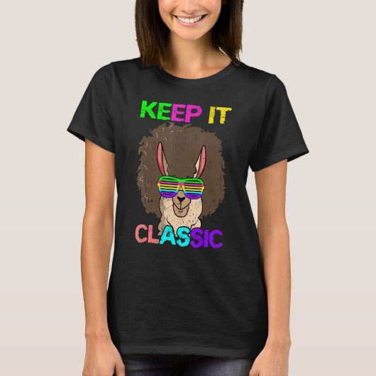 Keep It Classic Alpaca 80's 90's Llama T-Shirt (Vorderseite)