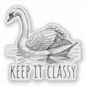 Keep It Classy Elegant Swan Aufkleber (Vorderseite)