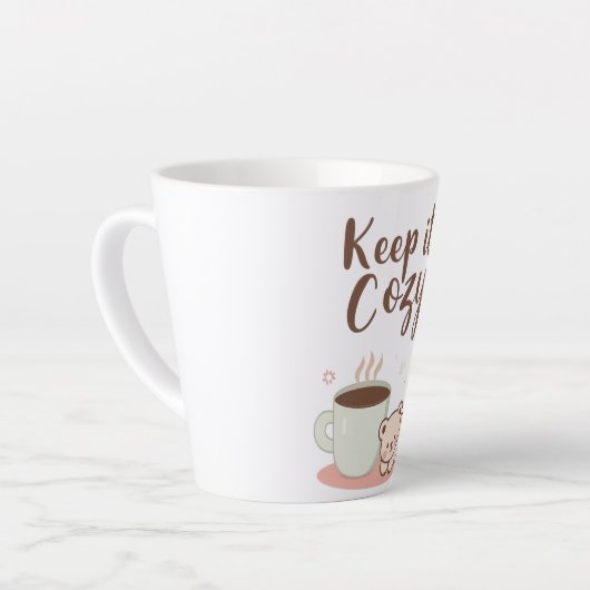 "Keep it Cozy" with Sleepy Bear and Coffee Milchtasse (Linke Ecke)